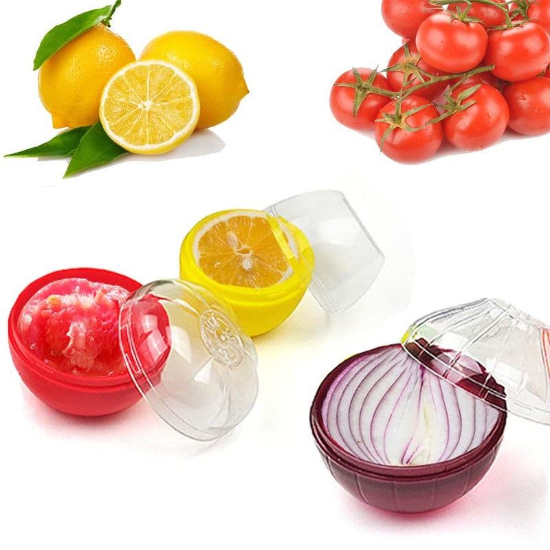AYCCNH Fruit and Vegetable Storage Containers for Fridge 4 Piece Set, Onion, Lemon, Tomato and Avocado Saver/Holder/Keeper - Image 5